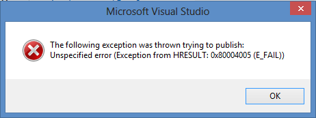 Fix error 0x80004005